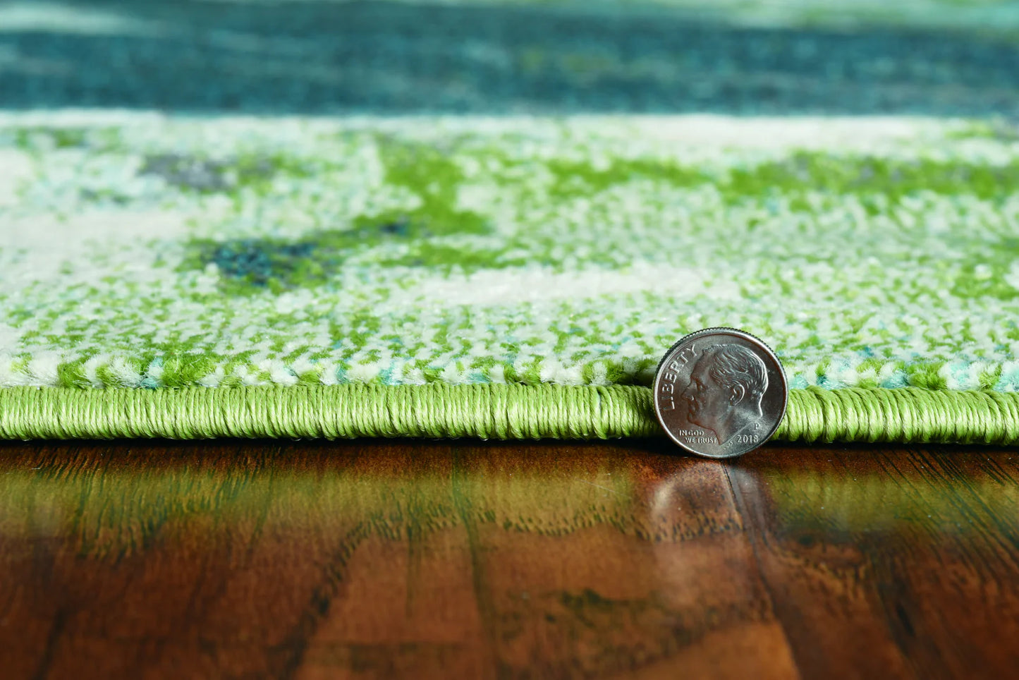 Kas Watercolors 6234 Teal Contemporary Machine Woven Rug