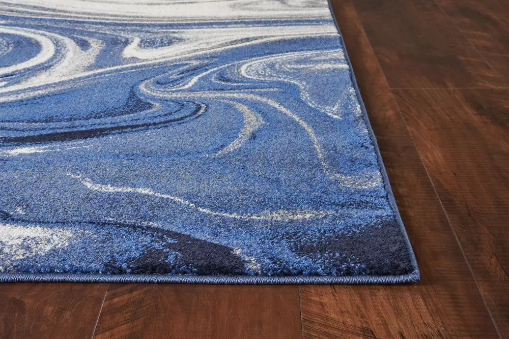 Kas Watercolors 6236 Blue Contemporary Machine Woven Rug