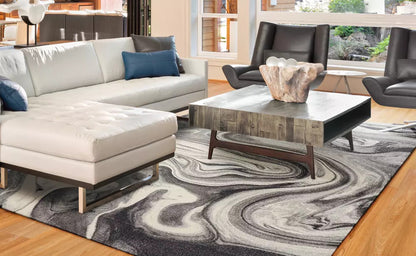 Kas Watercolors 6237 Grey Contemporary Machine Woven Rug