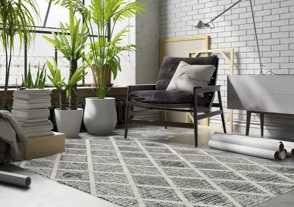 Kas Willow 1101 Charcoal Transitional Machine Woven Rug