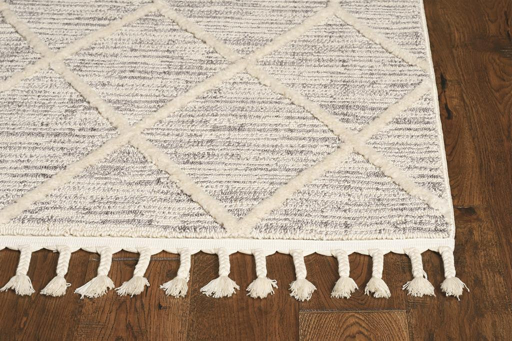 Kas Willow 1102 Ivory Grey Transitional Machine Woven Rug