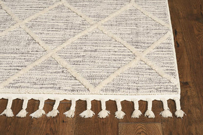 Kas Willow 1102 Ivory Grey Transitional Machine Woven Rug