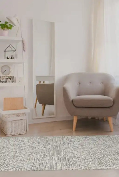 Kas Willow 1102 Ivory Grey Transitional Machine Woven Rug