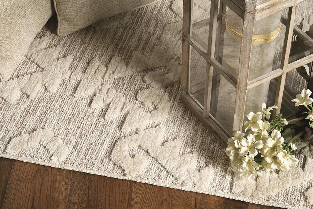 Kas Willow 1103 Ivory Beige Transitional Machine Woven Rug