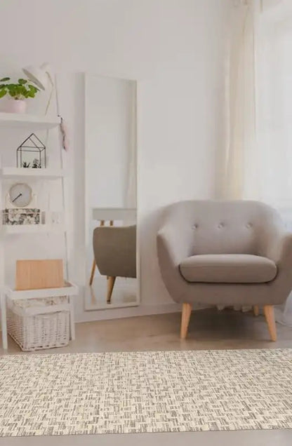 Kas Willow 1104 Ivory Grey Transitional Machine Woven Rug