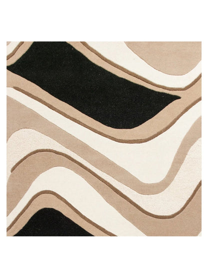 KAS Eternity 1071 Black Beige Contemporary Tufted Rug - Rugs - KAS - Atlanta Designer Rugs