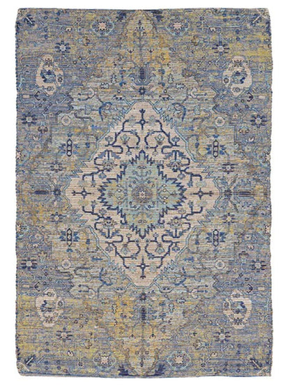 KAS MORRIS 2232 Blue Yellow Traditional Woven Rug - Rugs - KAS - Atlanta Designer Rugs