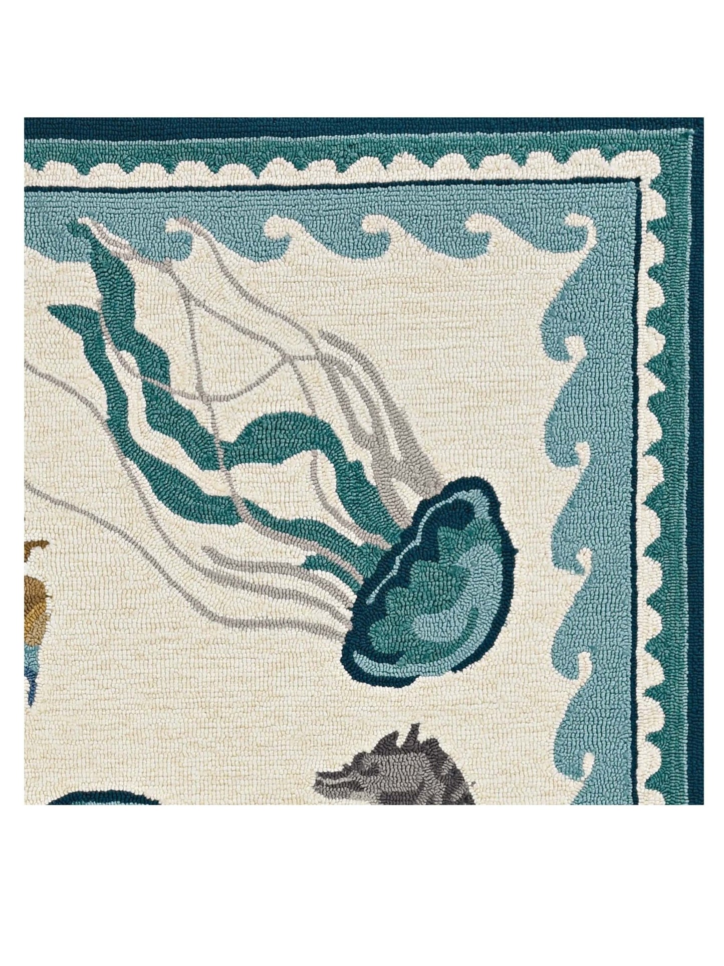 KAS Harbor 4204 Ivory Teal Transitional Knotted Rug - Rugs - KAS - Atlanta Designer Rugs