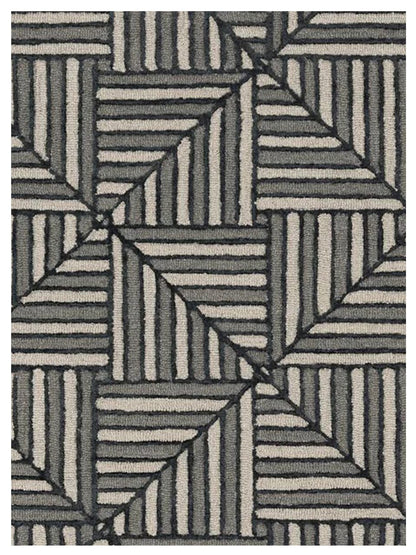 KAS Libby Langdon Upton 4304 Navy Charcoal Transitional Tufted Rug - Rugs - KAS - Atlanta Designer Rugs