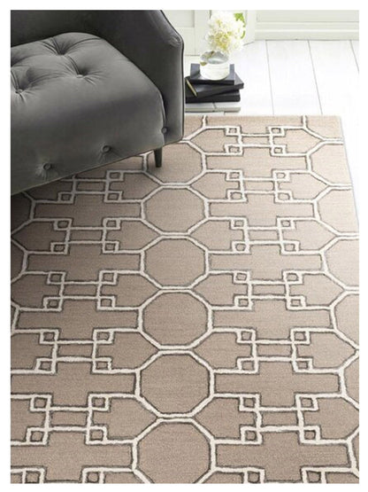 KAS Libby Langdon Upton 4305 Mocha Transitional Tufted Rug - Rugs - KAS - Atlanta Designer Rugs
