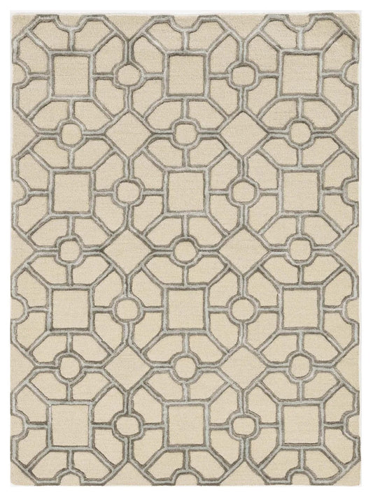 KAS Libby Langdon Upton 4306 Beige Transitional Tufted Rug - Rugs - KAS - Atlanta Designer Rugs