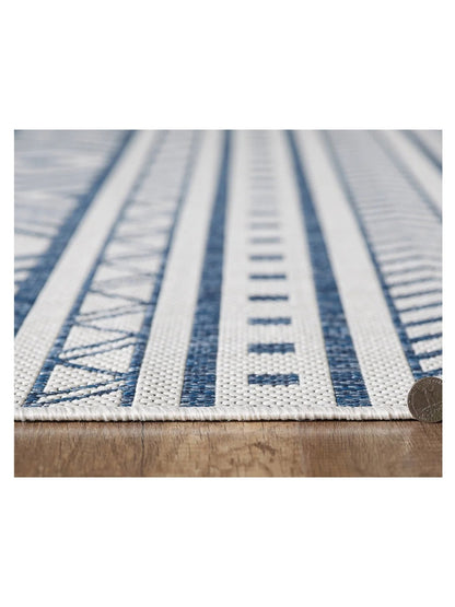 KAS Provo 5776 Ivory Blue Indoor/Outdoor Machinemade Rug - Rugs - KAS - Atlanta Designer Rugs