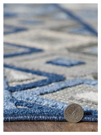KAS Calla 6921 Grey Blue Indoor/Outdoor Machinemade Rug - Rugs - KAS - Atlanta Designer Rugs