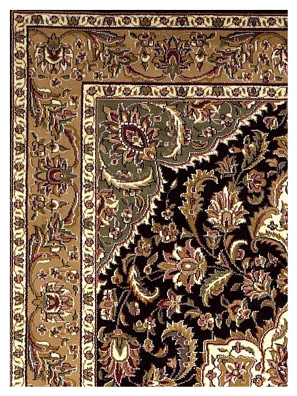 KAS Cambridge 7327 Black Beige Traditional Machinemade Rug - Rugs - KAS - Atlanta Designer Rugs