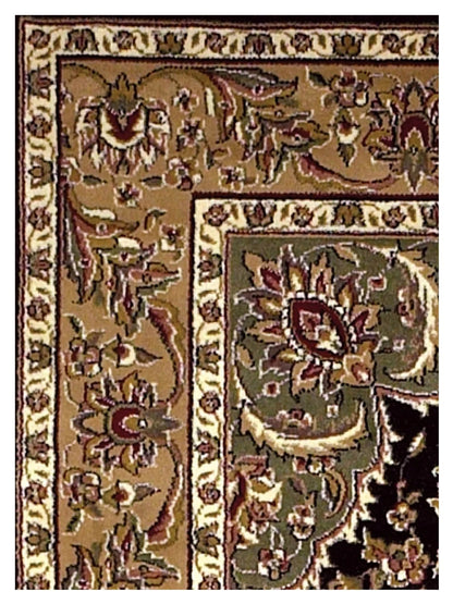 KAS Cambridge 7327 Black Beige Traditional Machinemade Rug - Rugs - KAS - Atlanta Designer Rugs