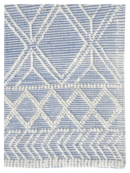 KAS Chloe 7724 Blue Ivory Casual Woven Rug - Rugs - KAS - Atlanta Designer Rugs