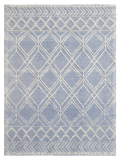 KAS Chloe 7724 Blue Ivory Casual Woven Rug - Rugs - KAS - Atlanta Designer Rugs