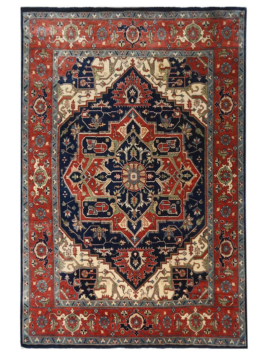 Artisan Helena  Blue Rust Traditional Knotted Rug