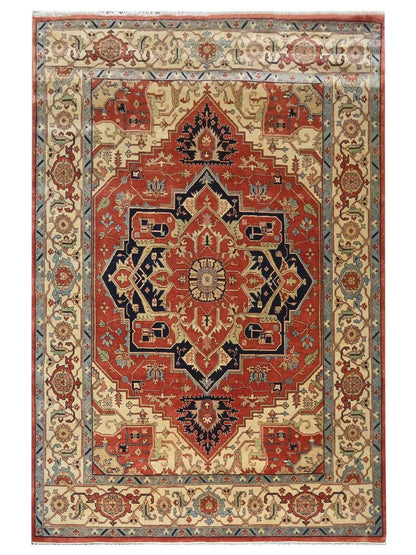 Artisan Helena Rust Beige Traditional Knotted Rug - Rugs - Artisan - Atlanta Designer Rugs