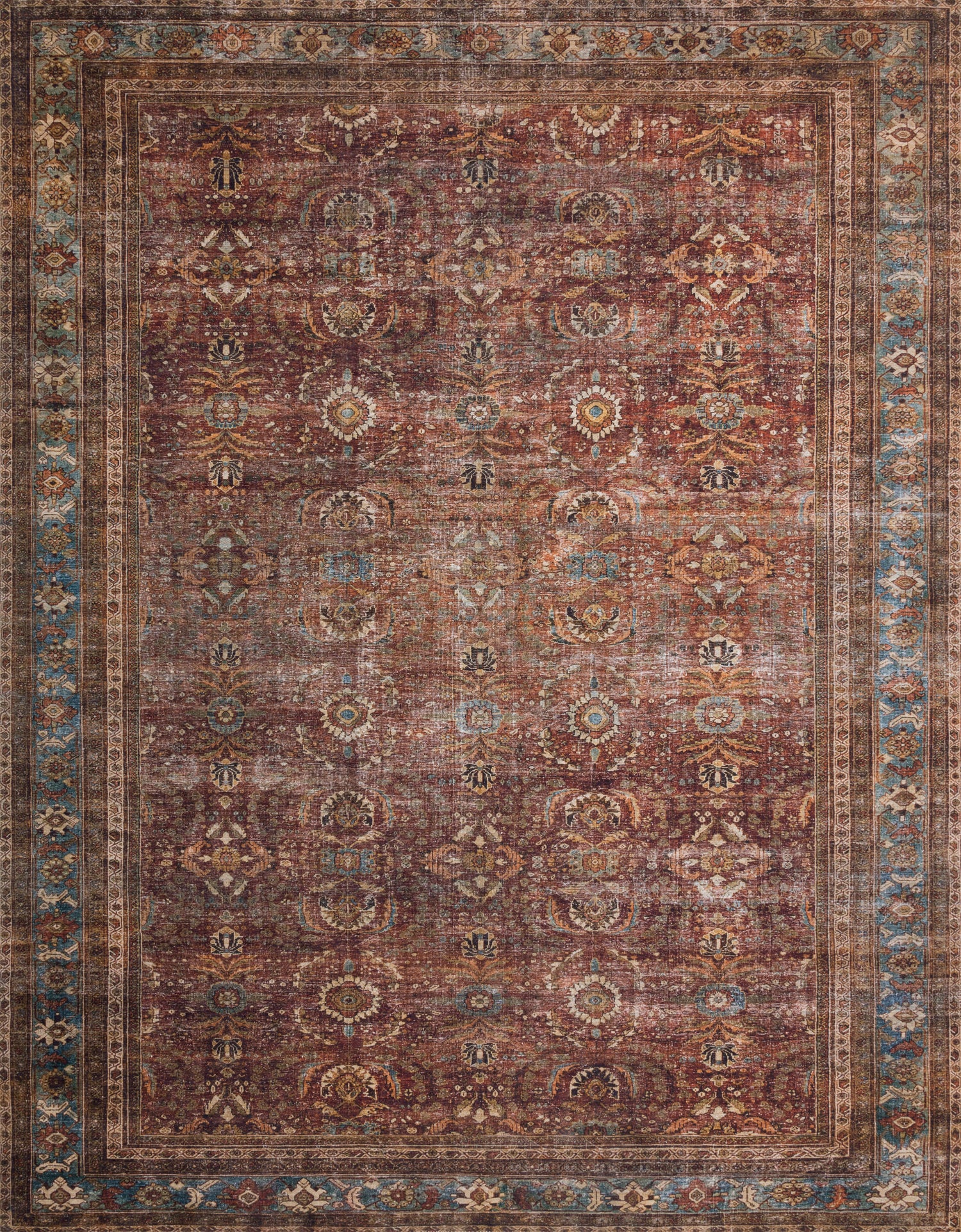 Loloi Layla  Brick Blue Traditional