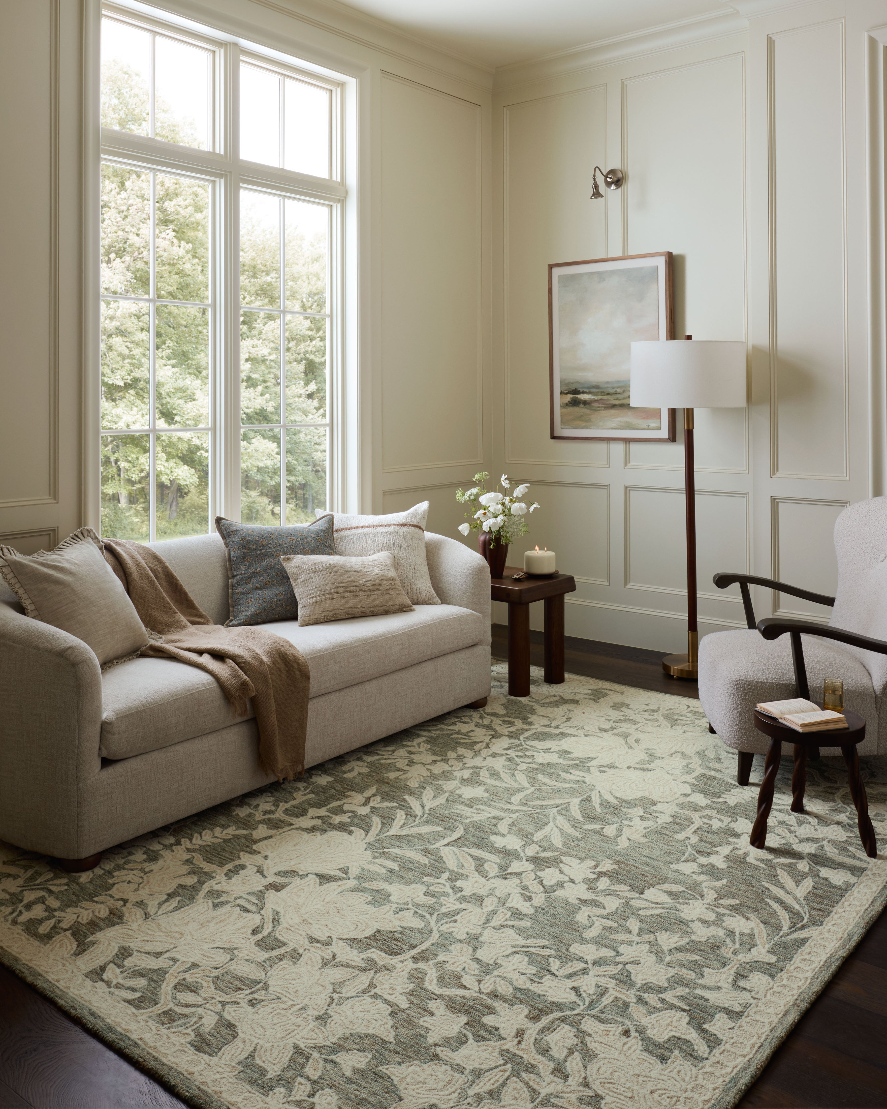 Loloi Lenore LNO-02 Lagoon Wheat Contemporary Hand Tufted Rug