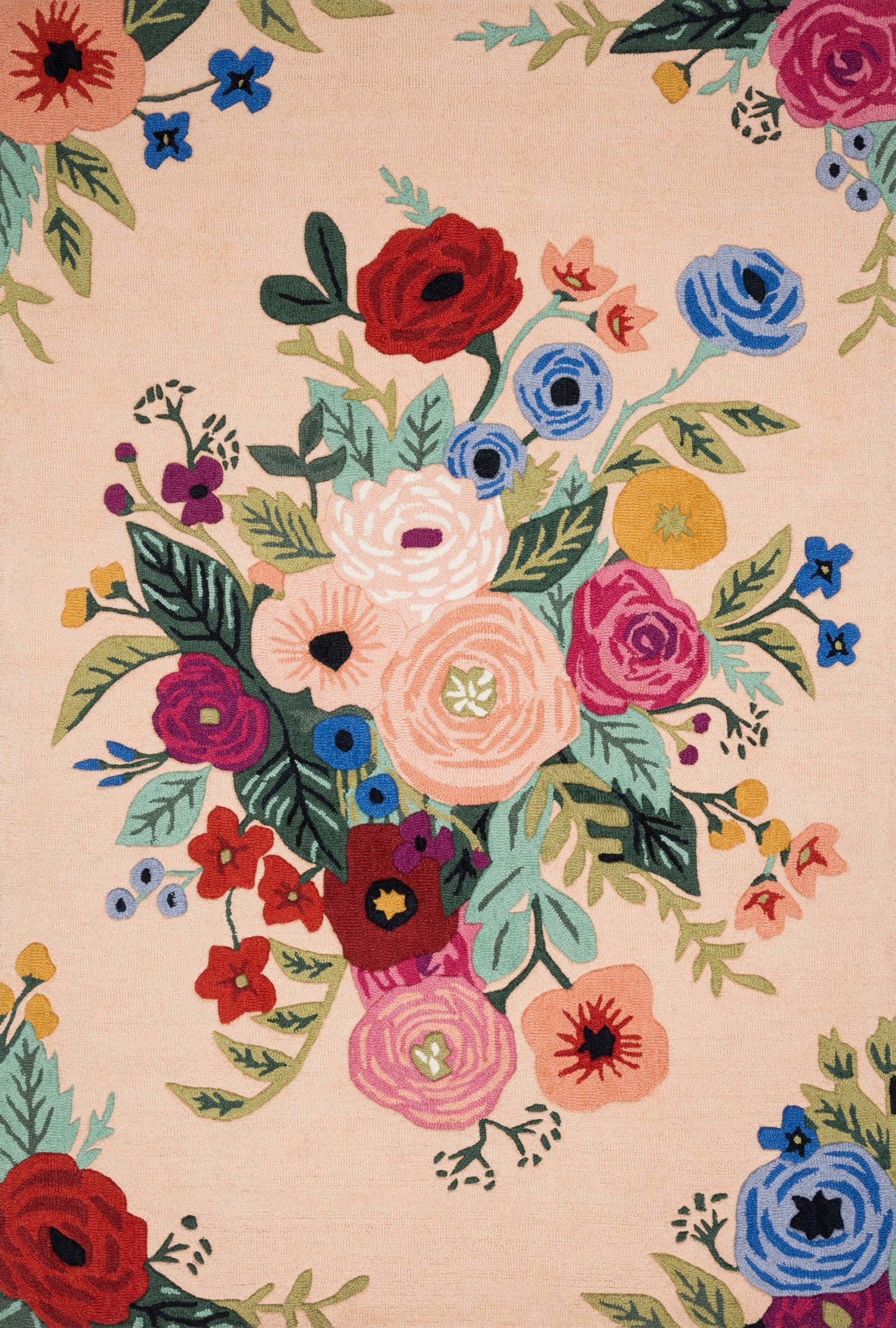 Rifle Paper Co. x Loloi Les Fleurs  Blush Multi Contemporary
