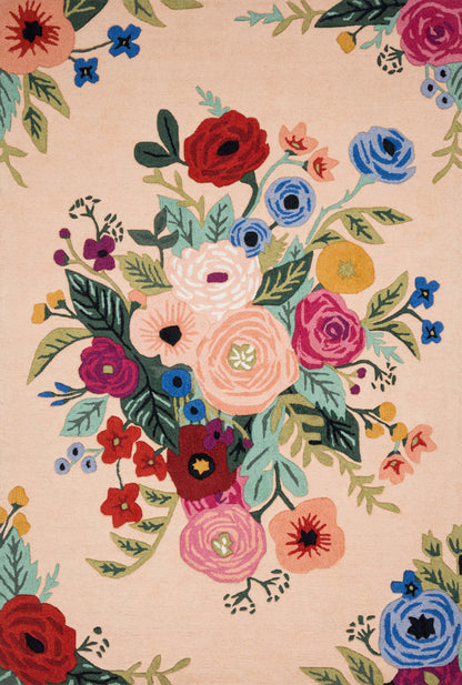 Rifle Paper Co. x Loloi Les Fleurs  Blush Multi Contemporary