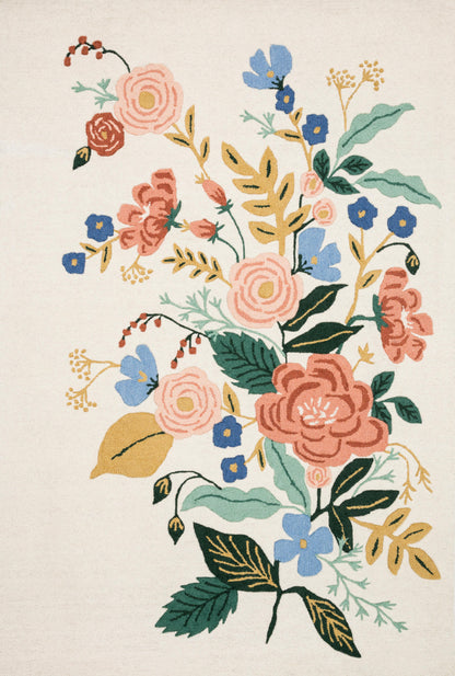 Rifle Paper Co. x Loloi Les Fleurs  Ivory Multi Contemporary