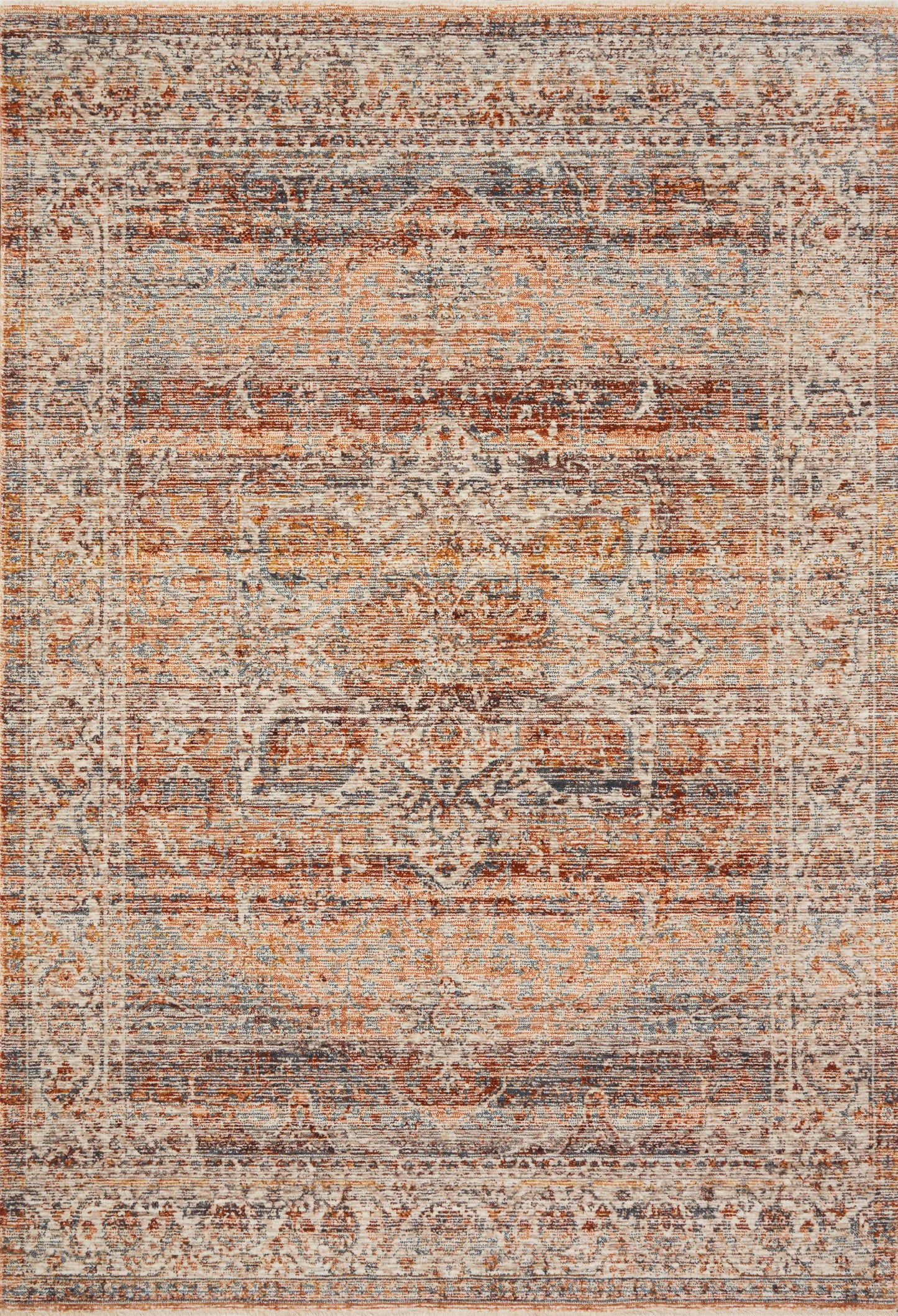 Loloi Lourdes  Tangerine Ocean Traditional