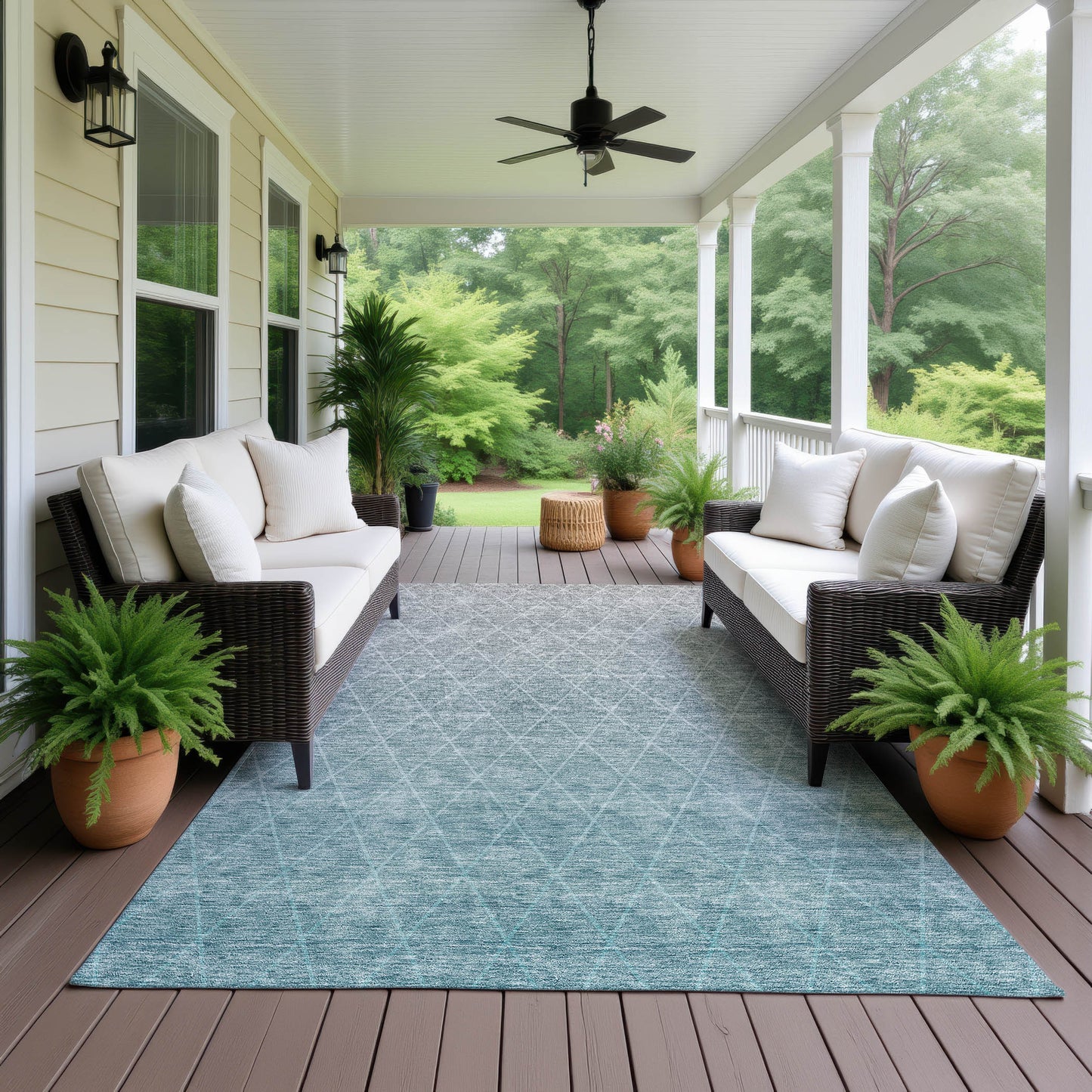 Dalyn Rugs Lazio  Teal  transitional