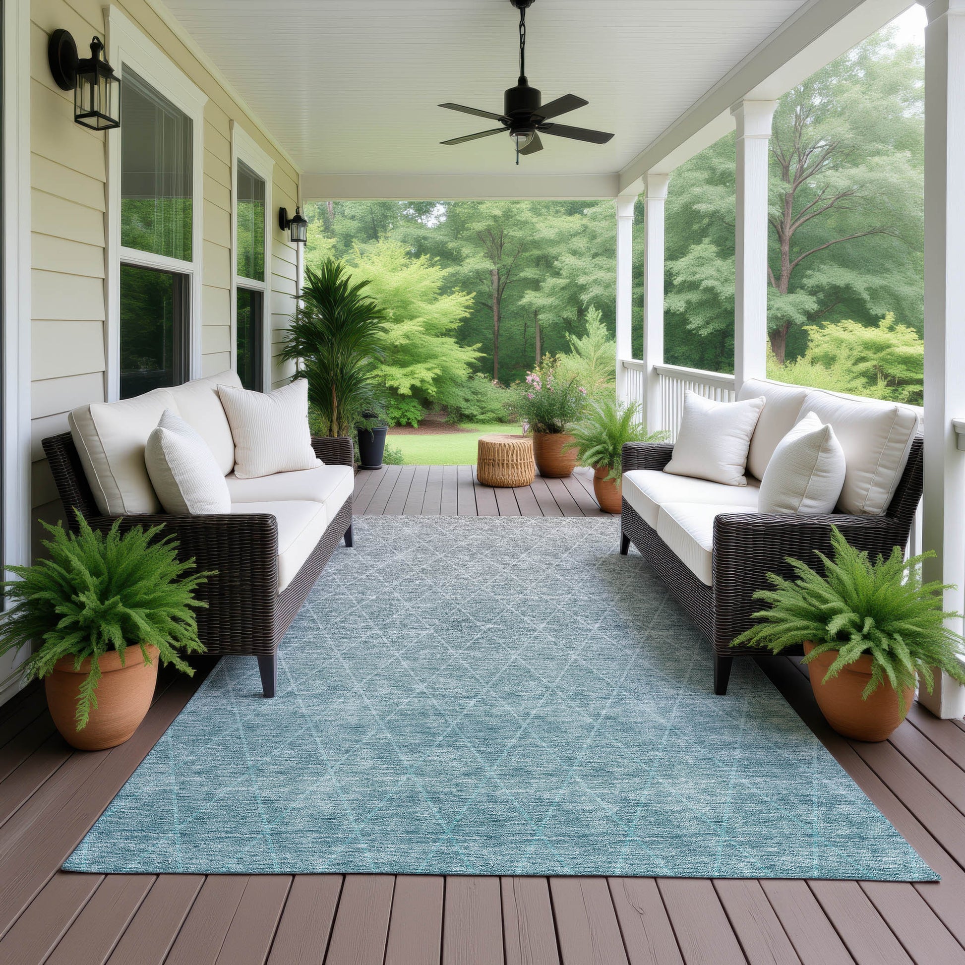 Dalyn Rugs Lazio  Teal  transitional