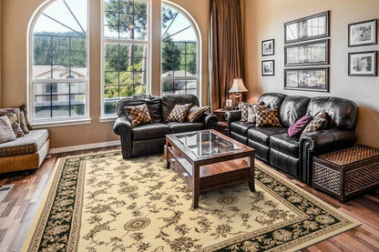 Dynamic Rugs Legacy 58017 Ivory Black Traditional Machine-Made Rug