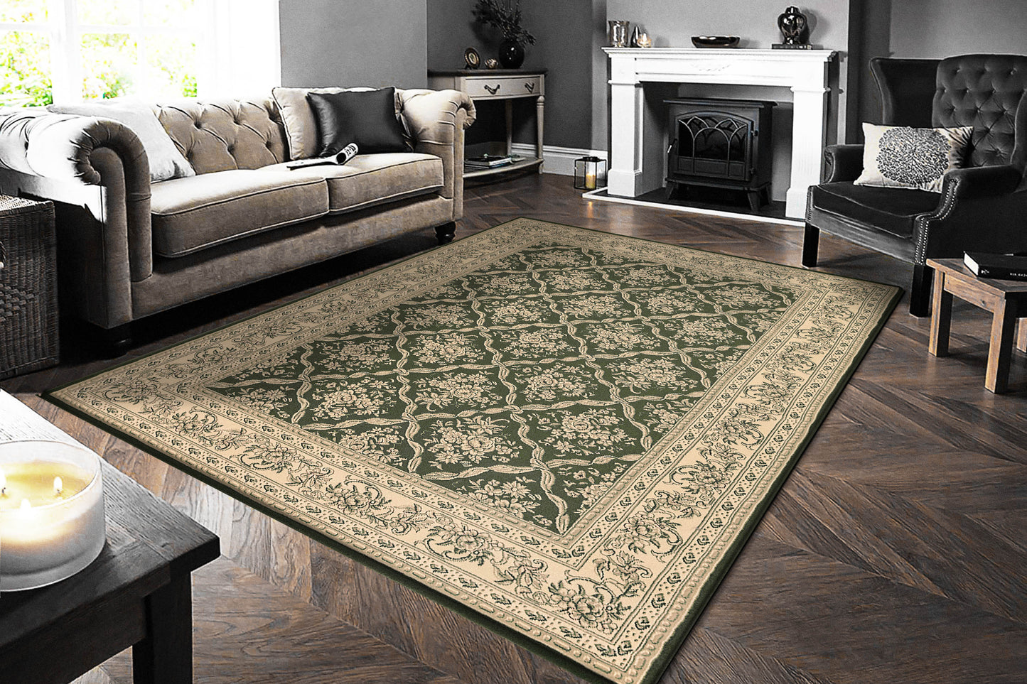 Dynamic Rugs Legacy 58018 Green Traditional Machine-Made Rug
