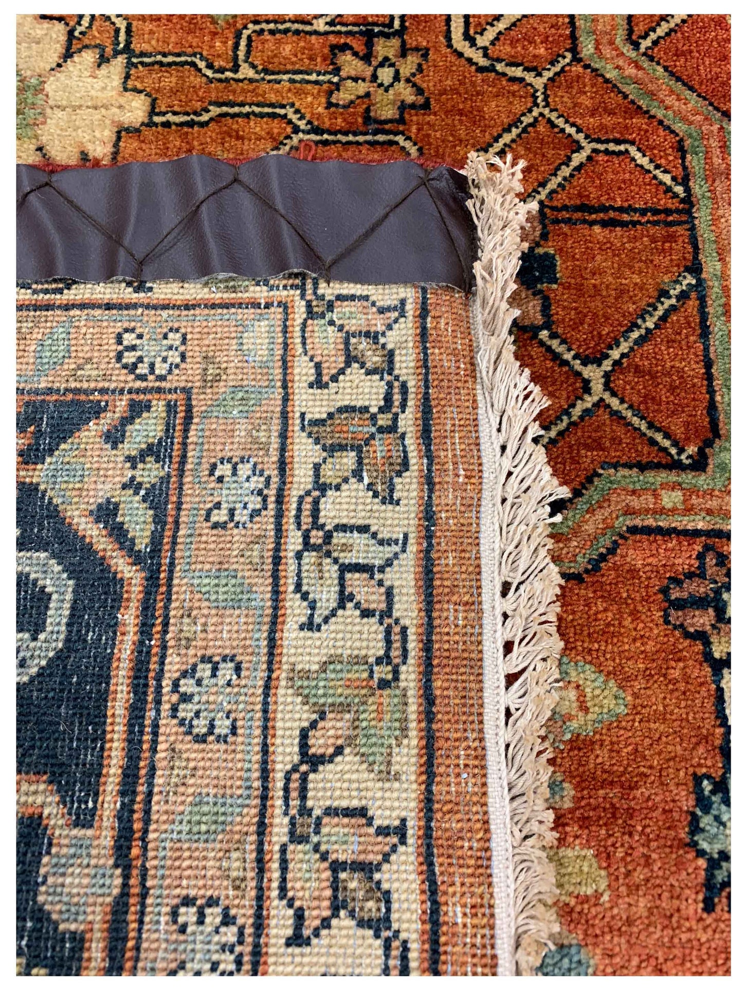 Artisan Gwyneth  Rust Blue Traditional Knotted Rug