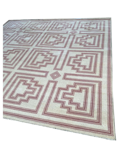 Artisan Blossom - 2 Pink White Modern Knotted Rug - Rugs - Artisan - Atlanta Designer Rugs