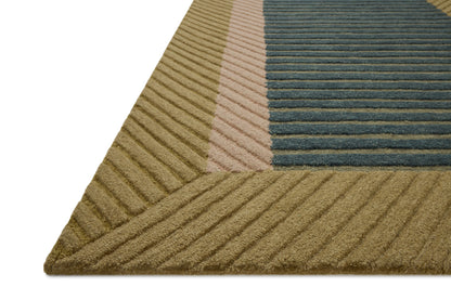 Brigette Romanek x Loloi Madi  Green Multi Contemporary