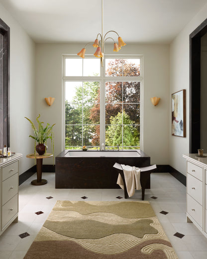 Brigette Romanek x Loloi Madi  Linen Multi Contemporary