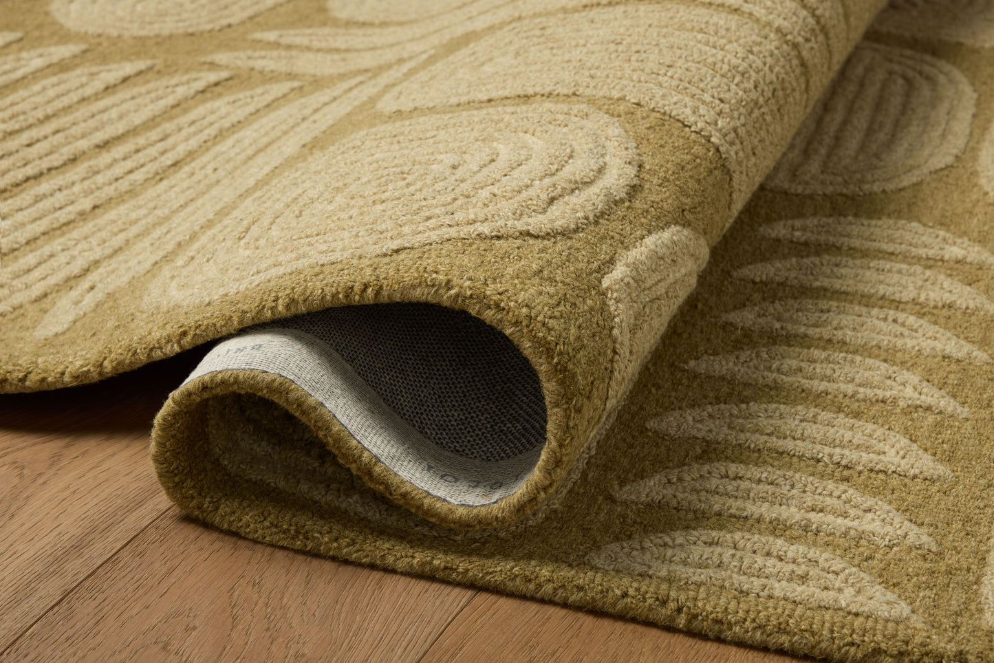 Brigette Romanek x Loloi Madi  Light Olive Oatmeal Contemporary