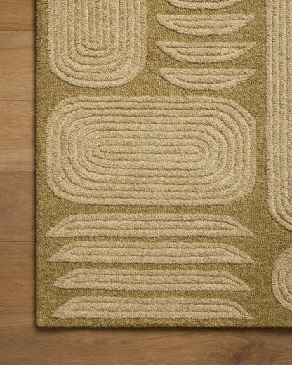 Brigette Romanek x Loloi Madi  Light Olive Oatmeal Contemporary