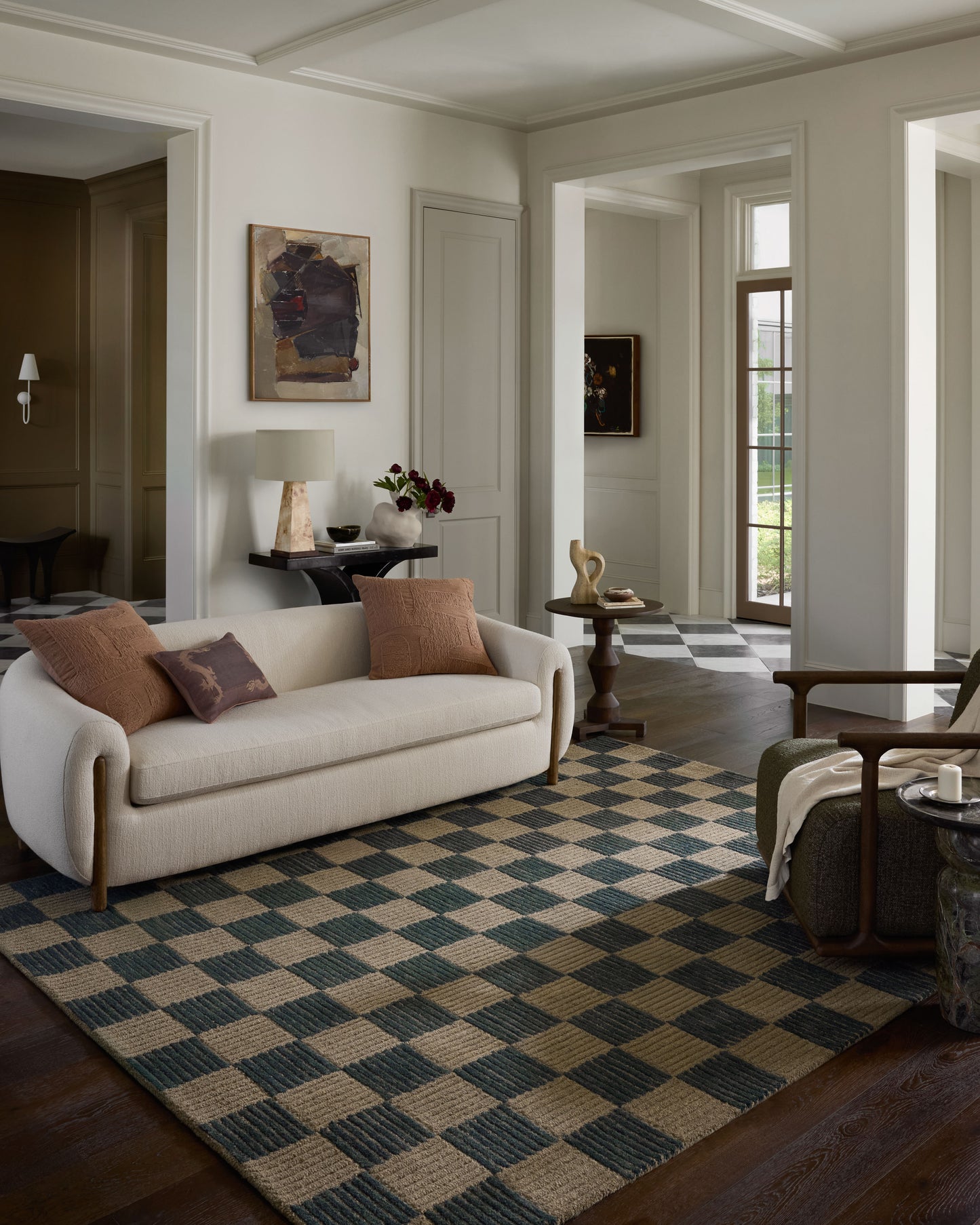 Brigette Romanek x Loloi Madi  Taupe Navy Contemporary