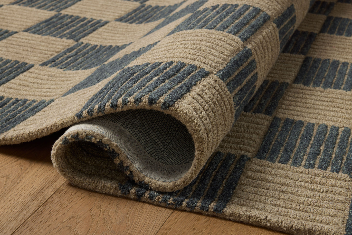 Brigette Romanek x Loloi Madi  Taupe Navy Contemporary