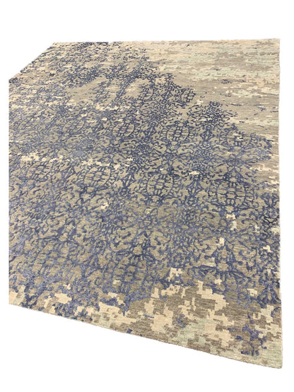 Artisan Toni Grey Blue Transitional Knotted Rug - Rugs - Artisan - Atlanta Designer Rugs