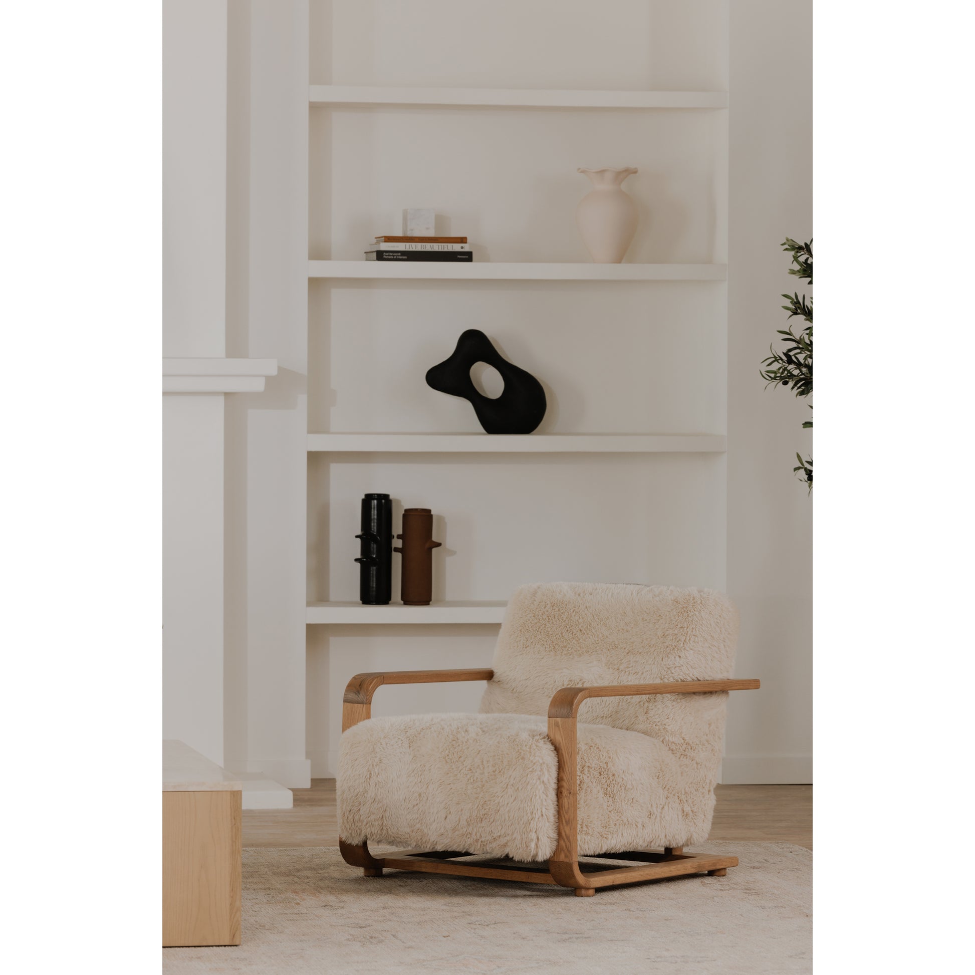 Moes Home Occasional Chairs ECKERSLEY White Modern Furniture Rug