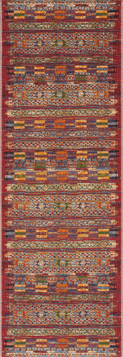 Loloi Mika  Red Multi Indoor/Outdoor