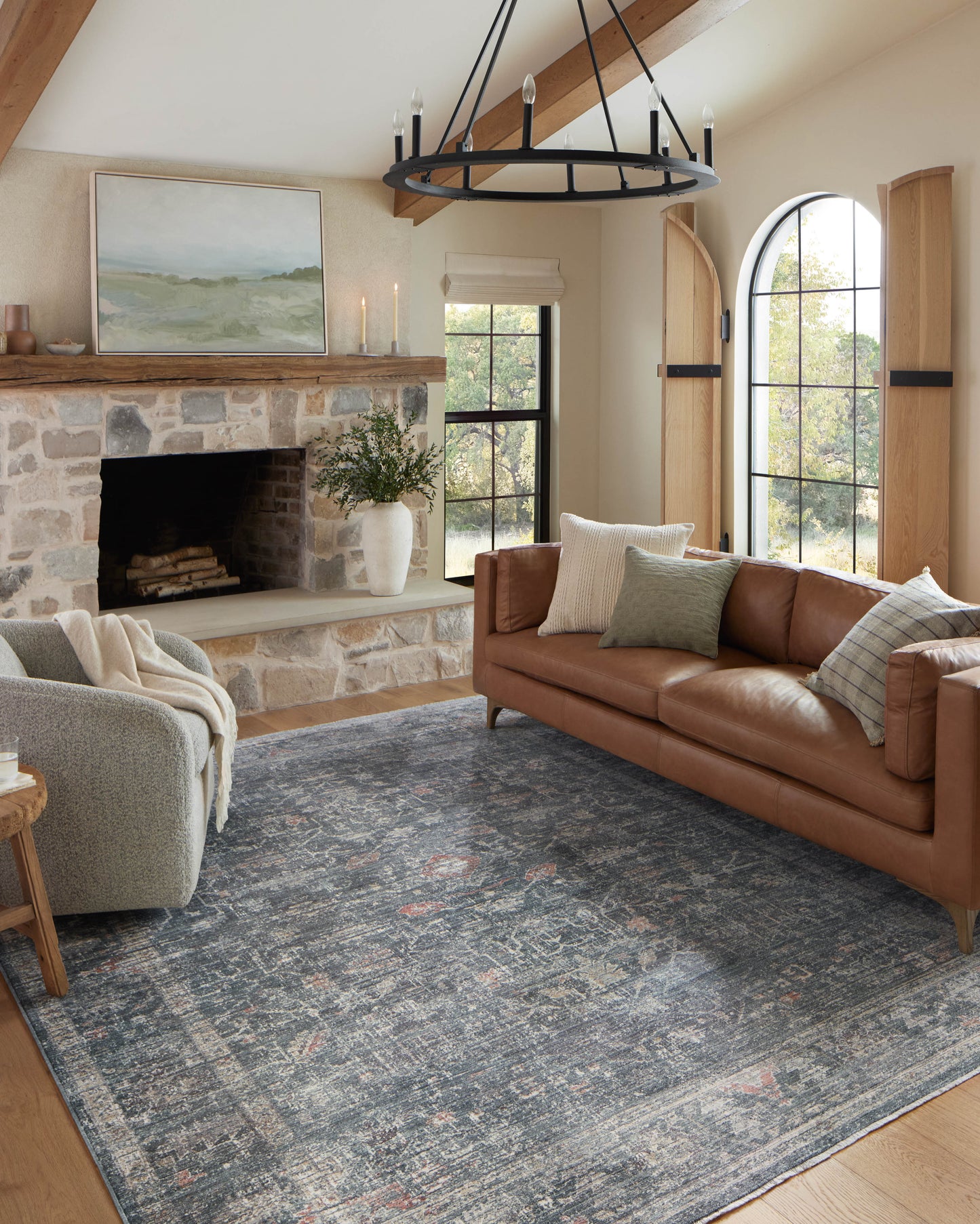 Magnolia Home by Joanna Gaines x Loloi Millie  Denim Multi Traditional