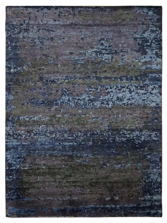 Artisan Mary Navy Contemporary Knotted Rug - Rugs - Artisan - Atlanta Designer Rugs