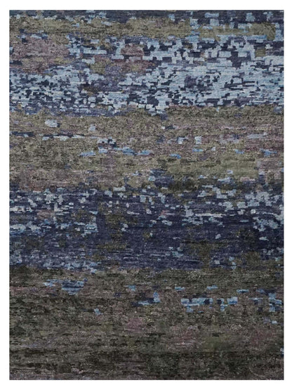 Artisan Mary Navy Contemporary Knotted Rug - Rugs - Artisan - Atlanta Designer Rugs