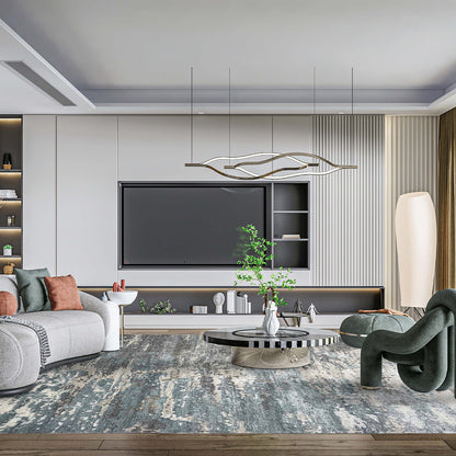 Artisan Mary  Sky Blue  Contemporary Knotted Rug