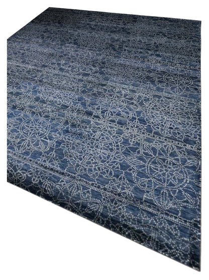 Artisan Mary Indigo Contemporary Knotted Rug - Rugs - Artisan - Atlanta Designer Rugs