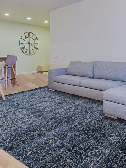 Artisan Mary Indigo Contemporary Knotted Rug - Rugs - Artisan - Atlanta Designer Rugs